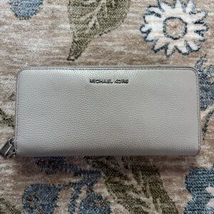 Michael Kors Light Gray Leather Wallet